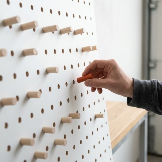 Hand steekt een oranje pin in een leeg gat van een wit gatenbord waarin al veel houten pinnen zitten, als beeld voor ontbrekende data